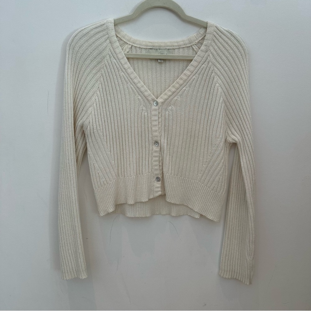 Pinch Women's Cream Ribbed Cardigan
